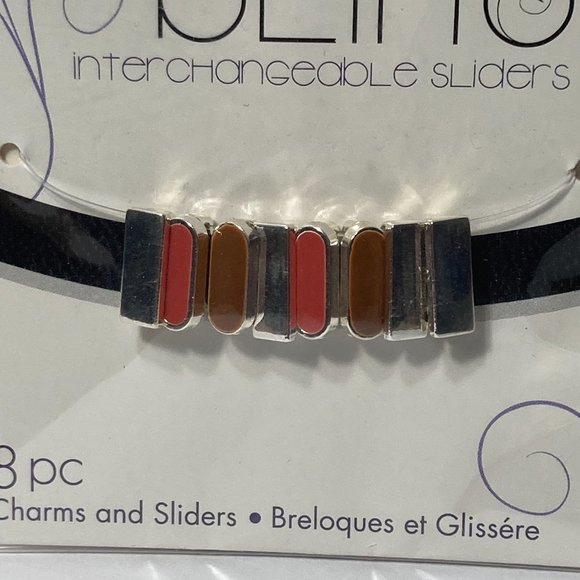 Jewelry Charm Sliders Brown Silver 3 Packs Mix and Mingle Darice Bands a Bling - Picture 4 of 12